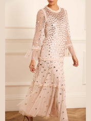 Glisten tiered ankle gown