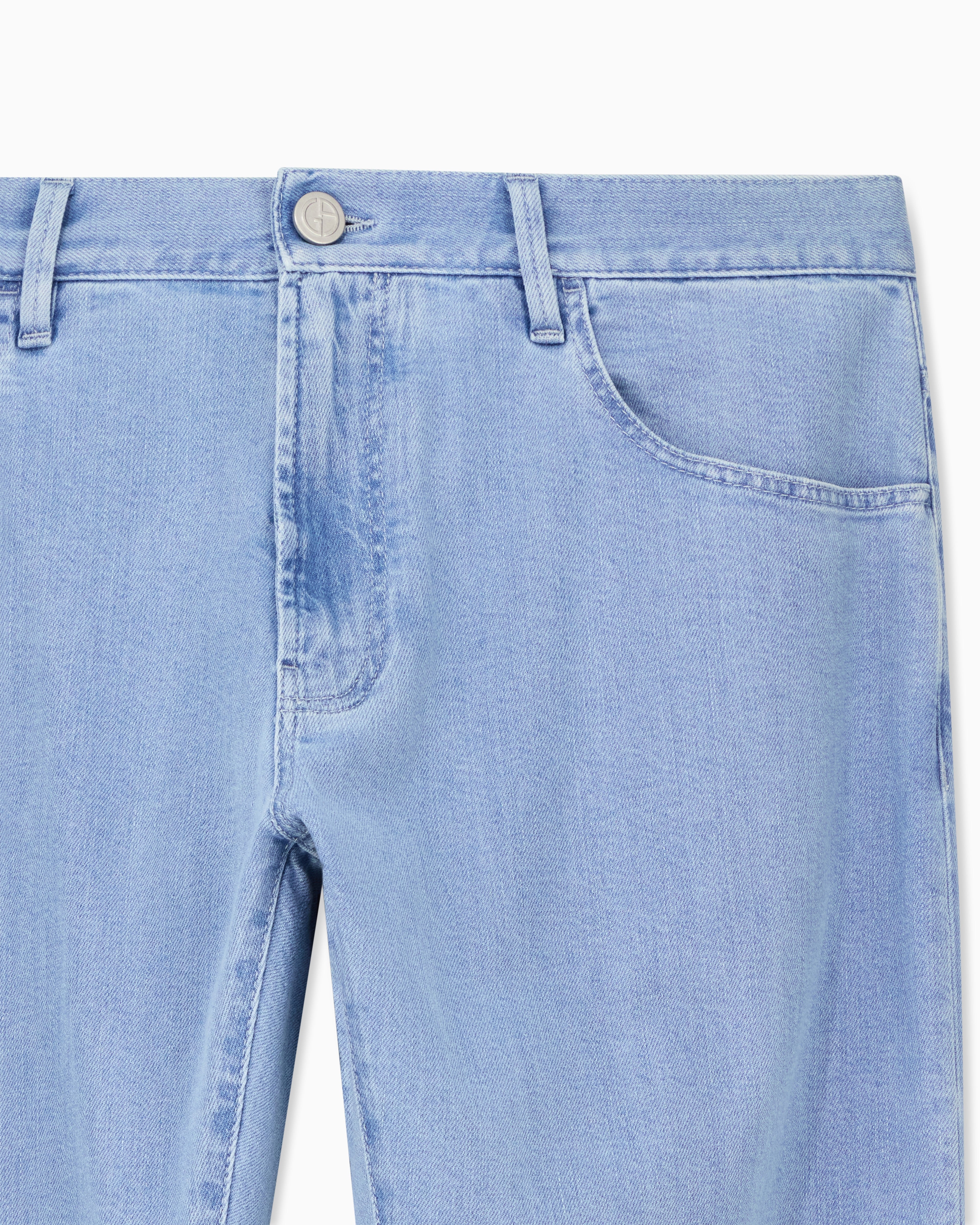 Five-pocket, regular-fit, stretch cotton-denim trousers