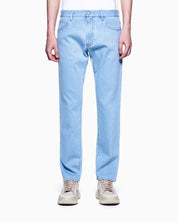 Five-pocket, regular-fit, stretch cotton-denim trousers