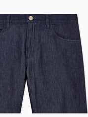 Regular-fit five-pocket trousers in silk and luxury cotton twill