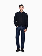 Regular-fit five-pocket trousers in silk and luxury cotton twill