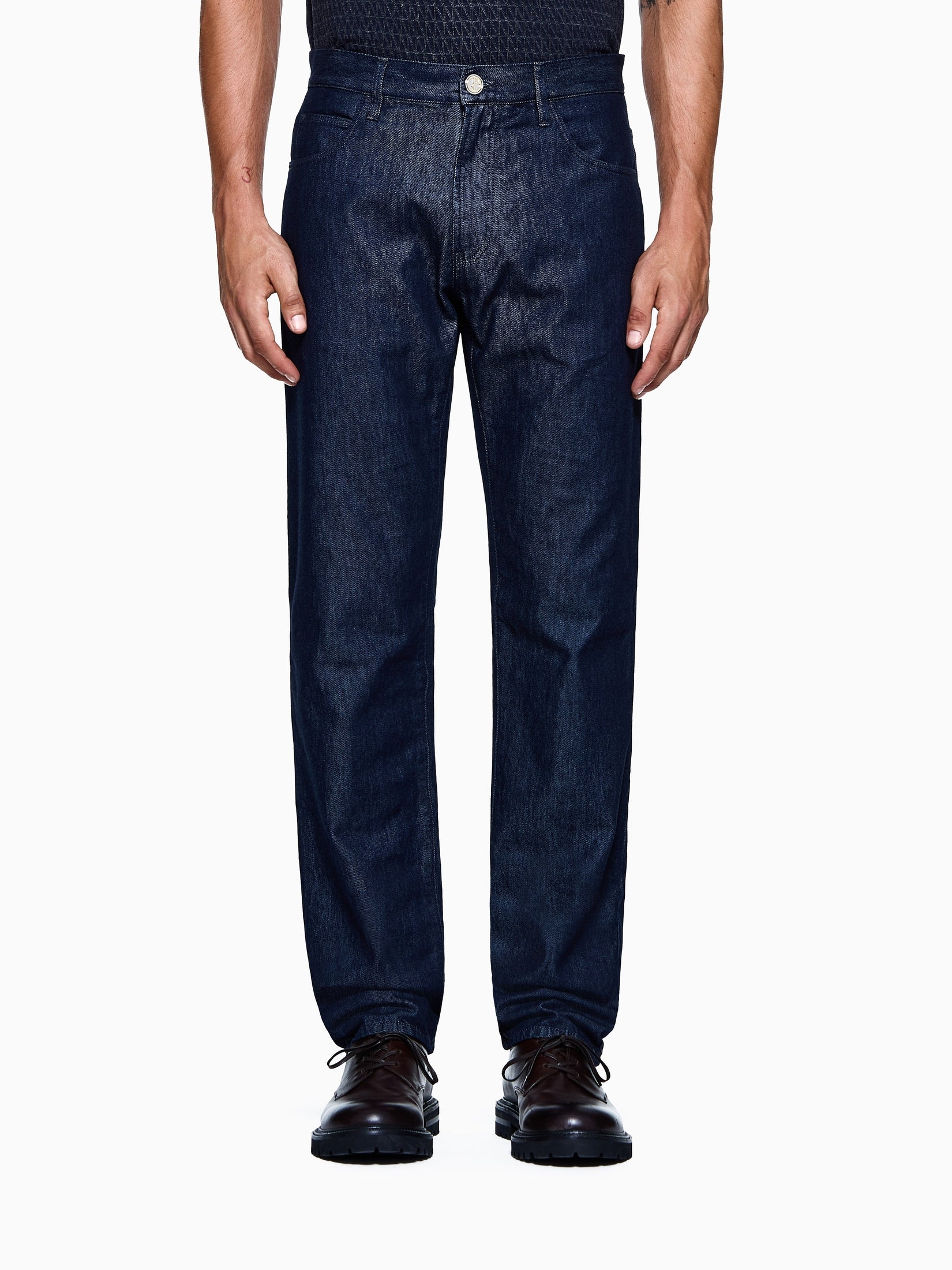 Regular-fit five-pocket trousers in silk and luxury cotton twill