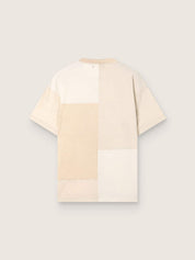 Journey m's loose fit patchwork t-shirt dyed gauze cotton jersey embroidered logo