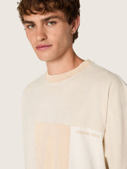 Journey m's loose fit patchwork t-shirt dyed gauze cotton jersey embroidered logo