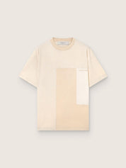 Journey m's loose fit patchwork t-shirt dyed gauze cotton jersey embroidered logo