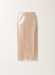 Liquid sequin wrap skirt