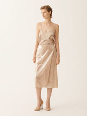 Liquid sequin wrap skirt