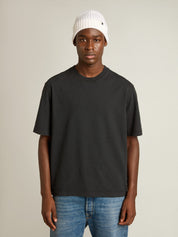 Relaxed fit t-shirt cotton jersey logo patch