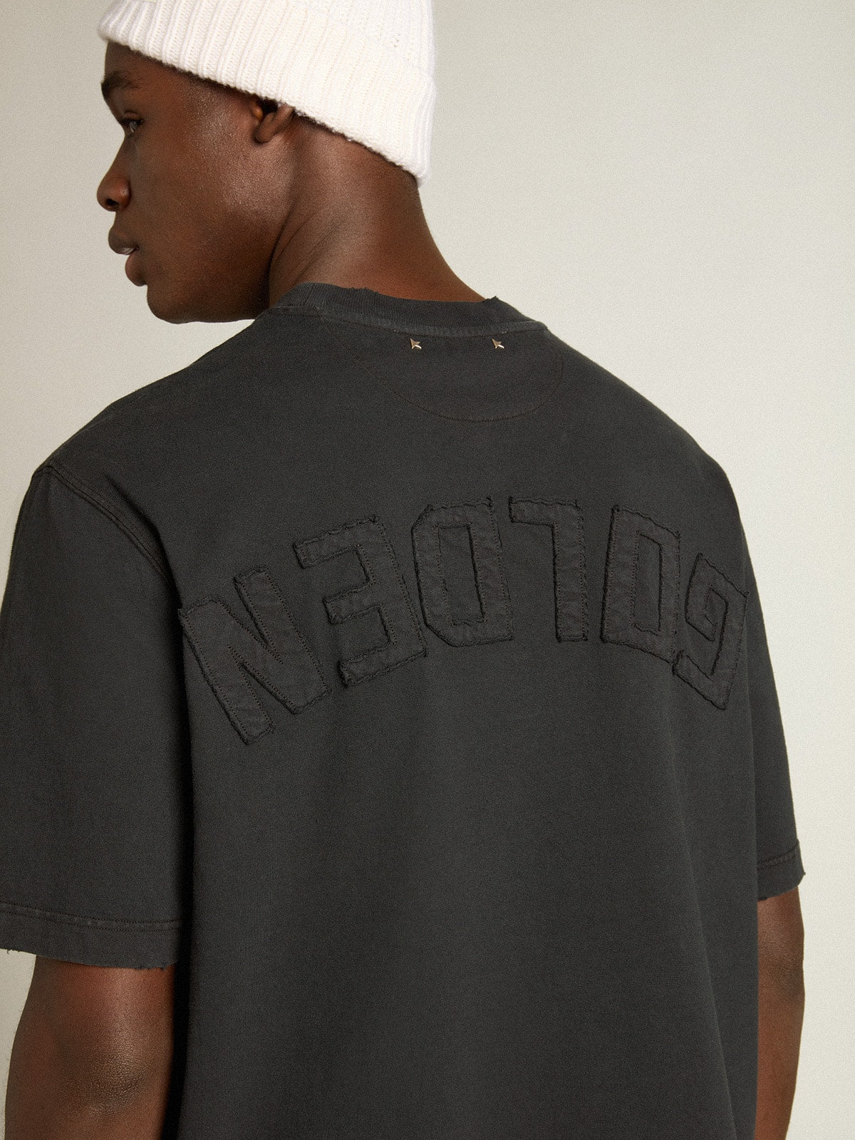 Relaxed fit t-shirt cotton jersey logo patch