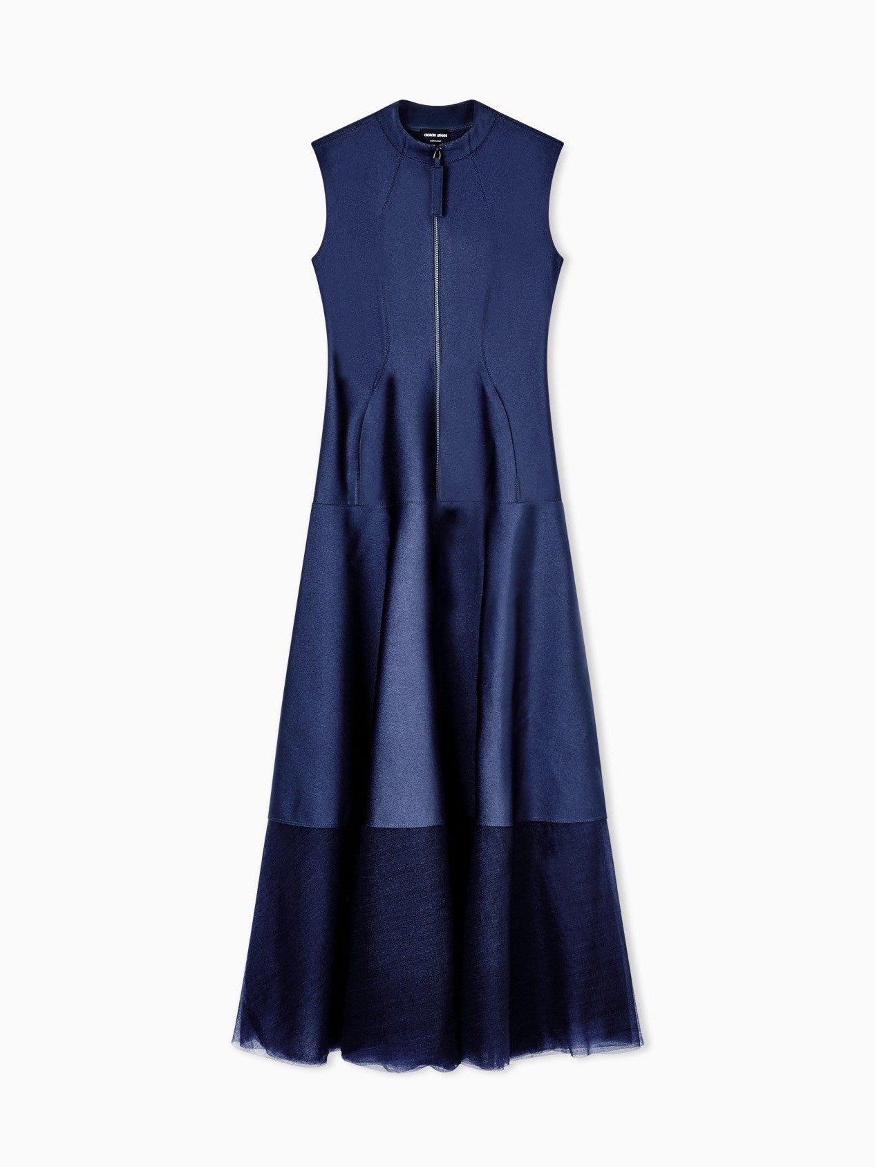 Long dress in scuba and jersey