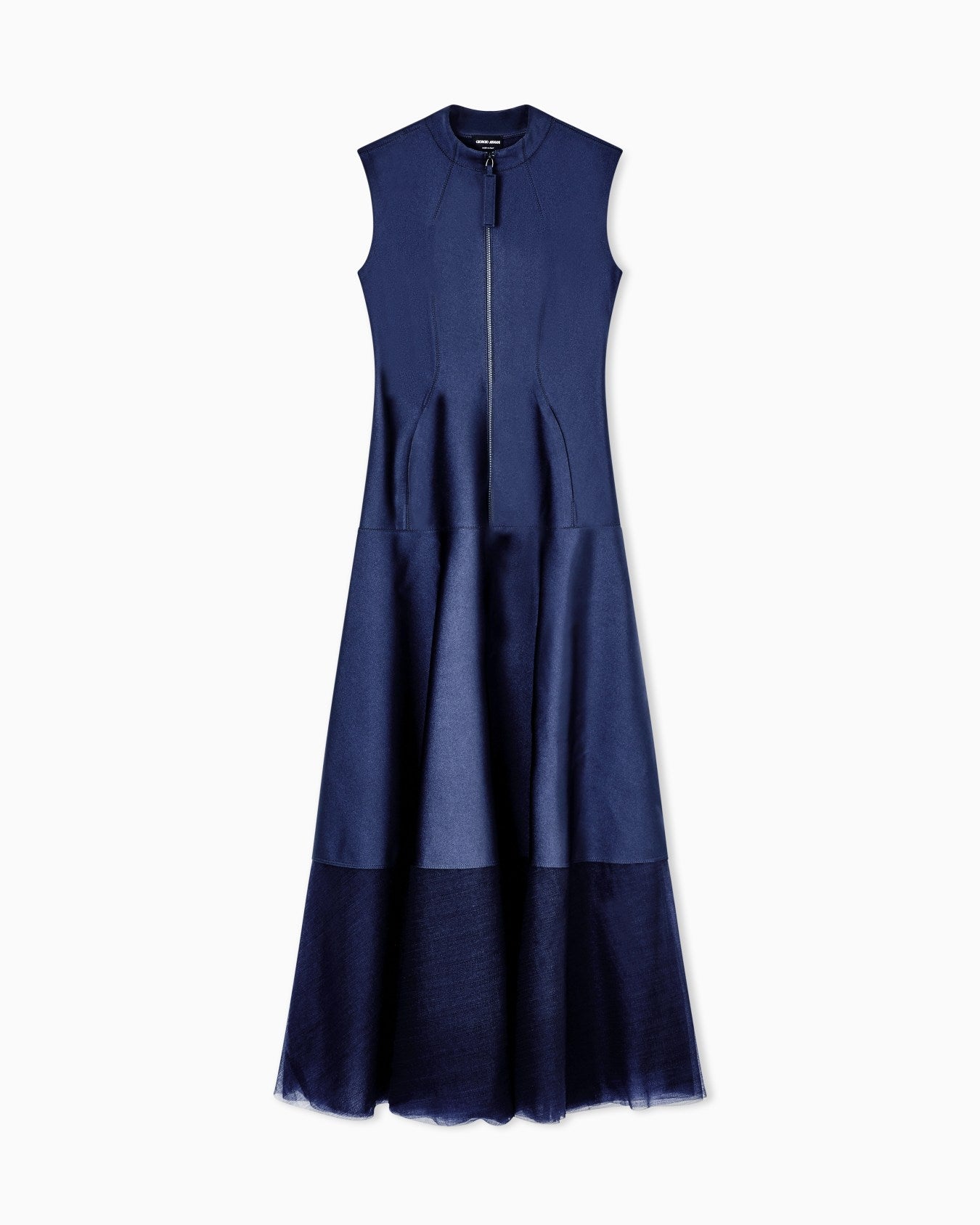 Long dress in scuba and jersey