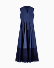 Long dress in scuba and jersey