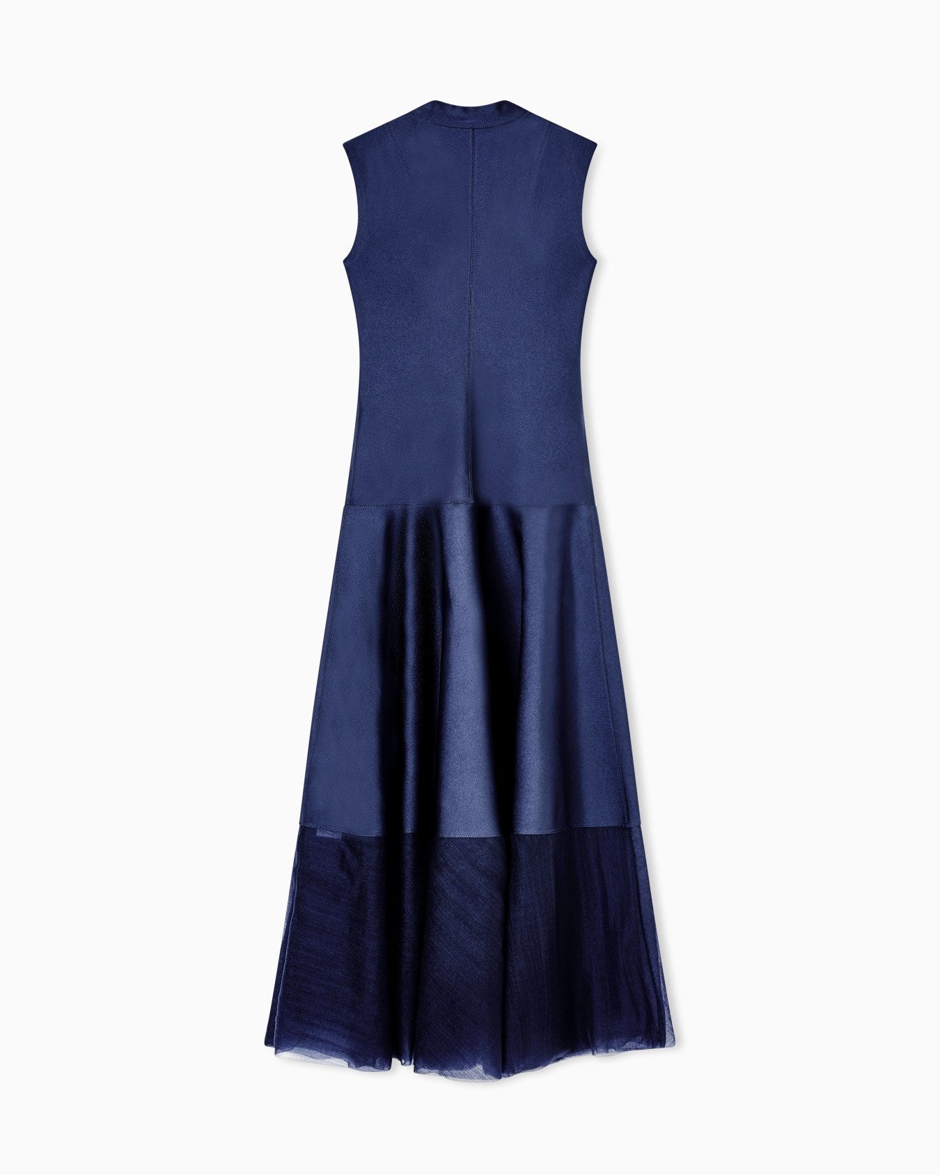 Long dress in scuba and jersey
