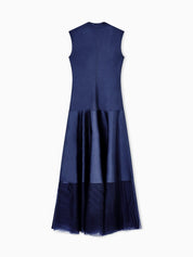 Long dress in scuba and jersey