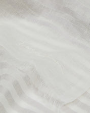 Jacquard striped linen and cotton stole