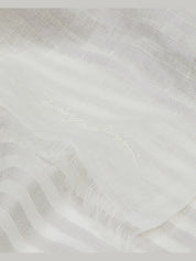 Jacquard striped linen and cotton stole