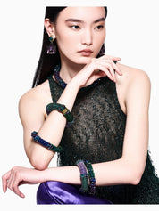 Lurex jersey top with fringes