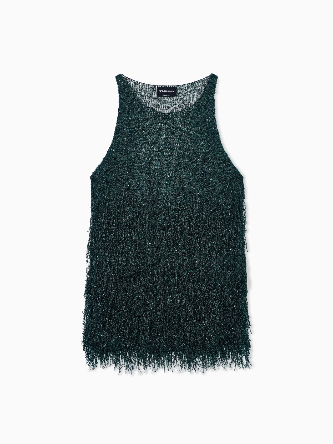 Lurex jersey top with fringes