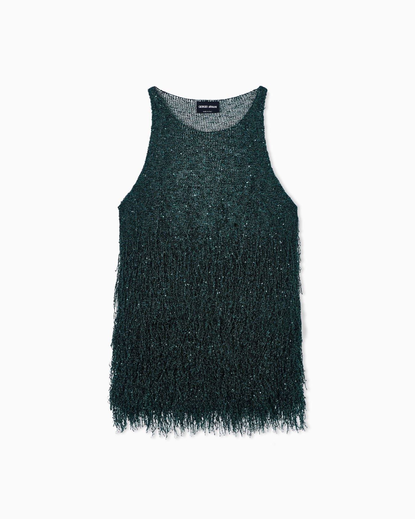 Lurex jersey top with fringes