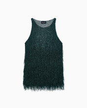 Lurex jersey top with fringes