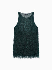 Lurex jersey top with fringes