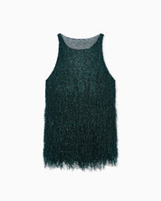Lurex jersey top with fringes