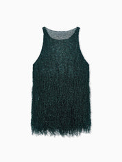 Lurex jersey top with fringes