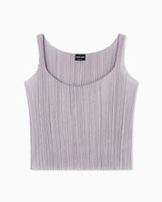 Pleated jersey twin-set