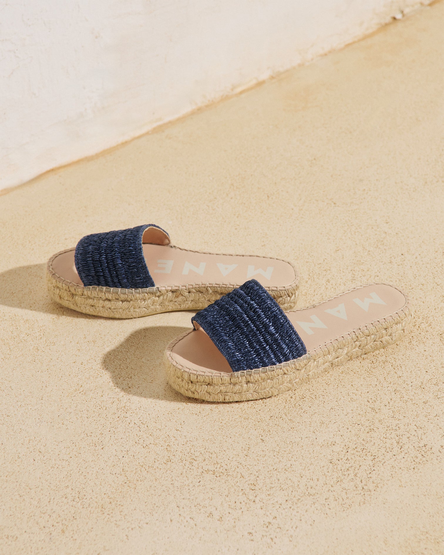 Raffia Stripes Double Sole Slides Yucatán