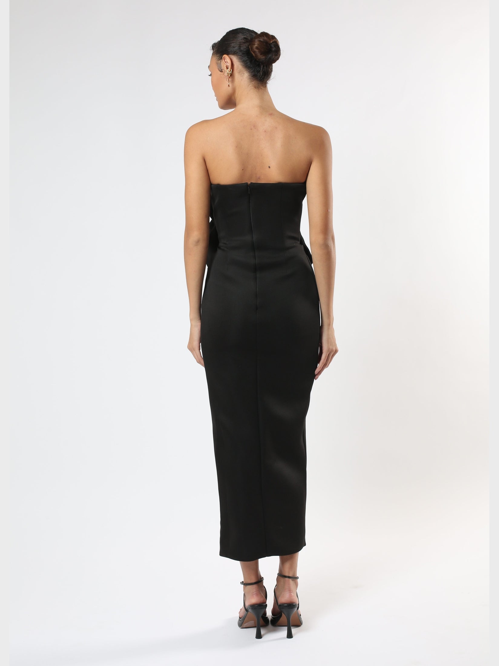 Floral jersey dress – black