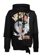 Crown royal paneled asymmetrical hoodie