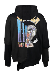 Crown royal paneled asymmetrical hoodie