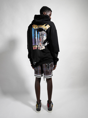 Crown royal paneled asymmetrical hoodie
