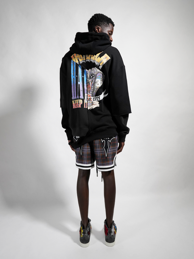 Crown royal paneled asymmetrical hoodie