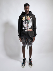 Crown royal paneled asymmetrical hoodie