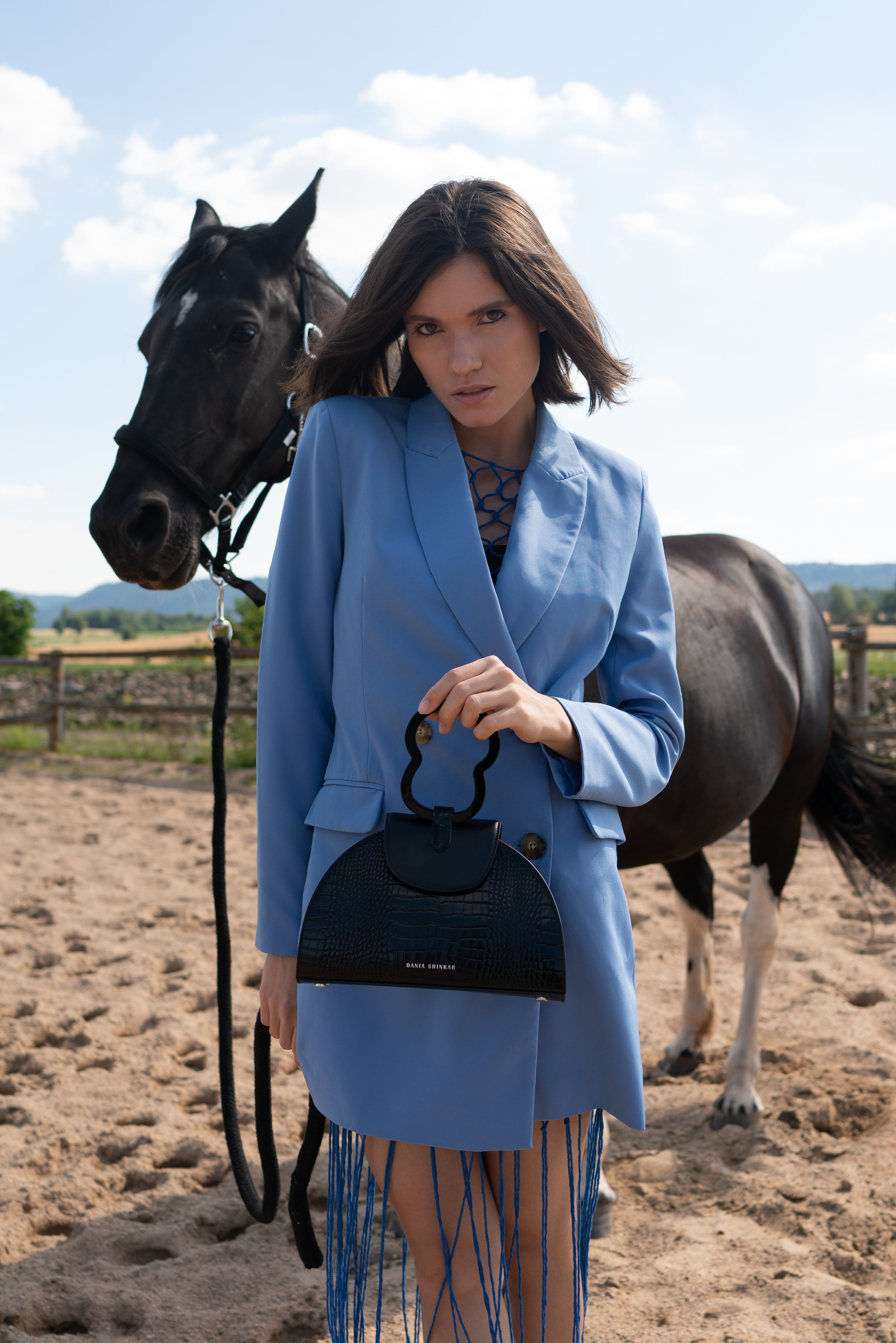 HAWAZEN  Black Croc Embossed