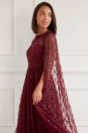 Heart lattice ankle gown