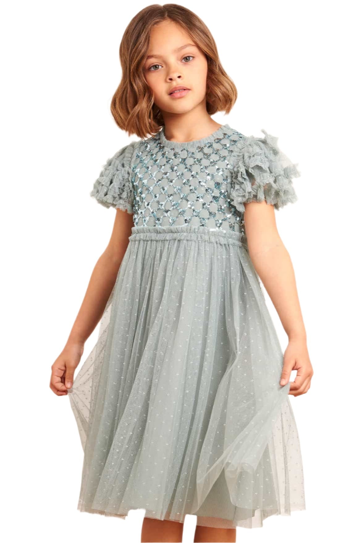 HEART LATTICE BODICE KIDS DRESS