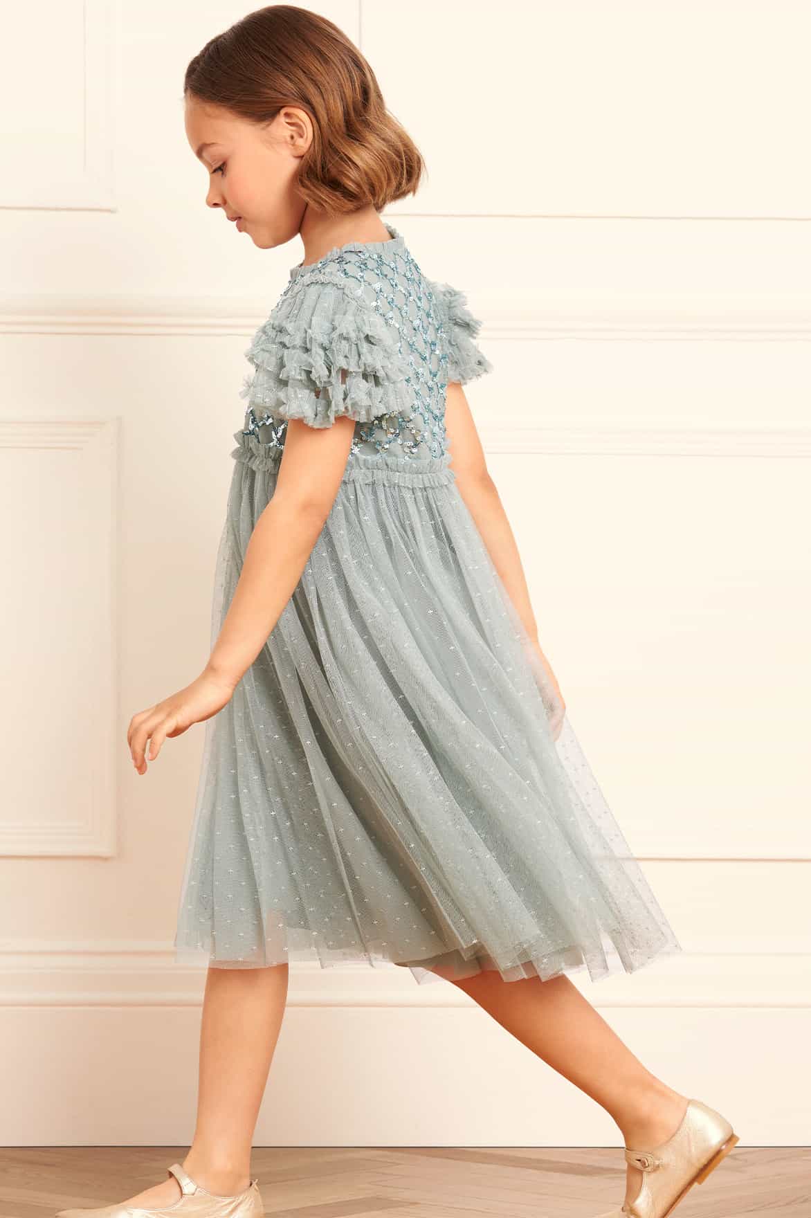 HEART LATTICE BODICE KIDS DRESS