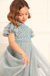 HEART LATTICE BODICE KIDS DRESS