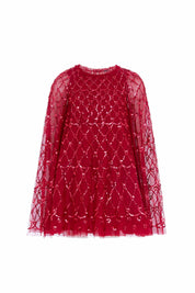 Heart Lattice Cape Kids Dress