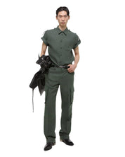 قميص الكتان بكتافيات بلون غرافيت