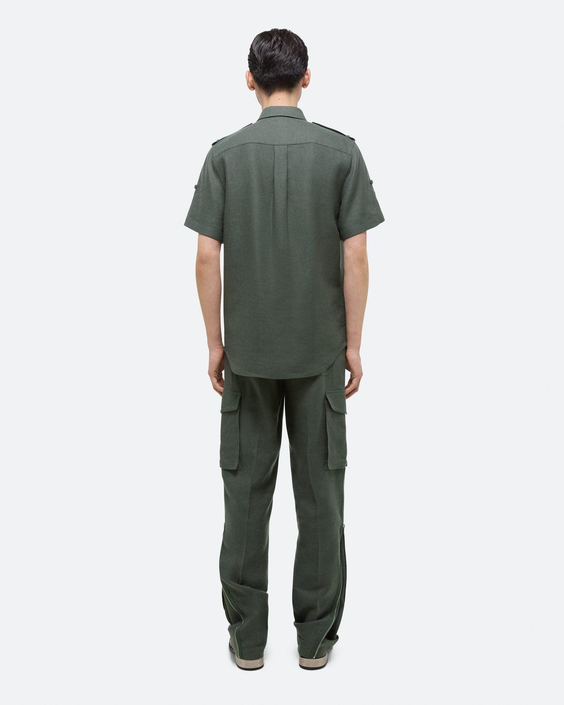 قميص الكتان بكتافيات بلون غرافيت