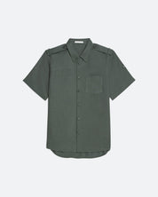 قميص الكتان بكتافيات بلون غرافيت