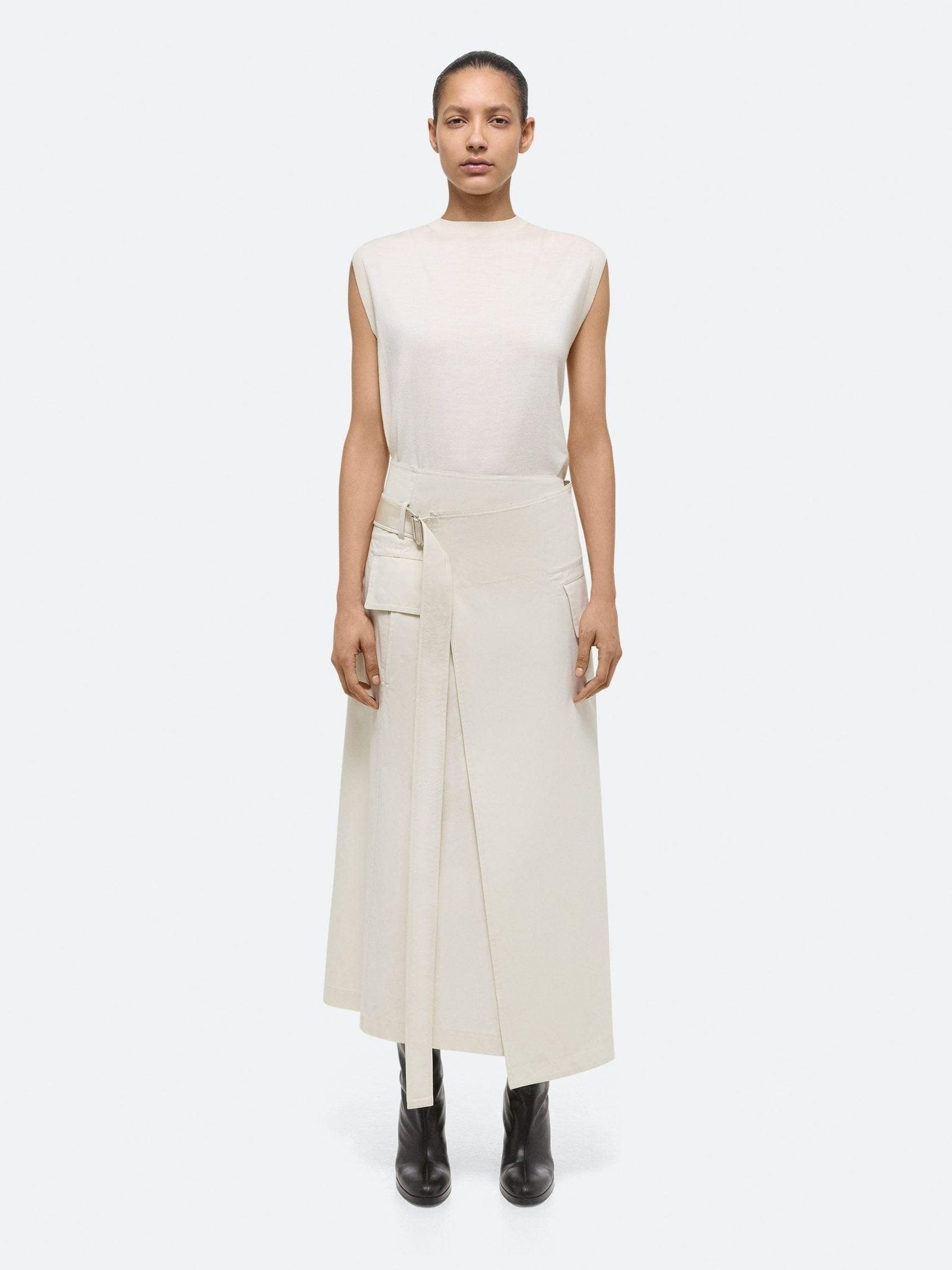 Trench wrap skirt