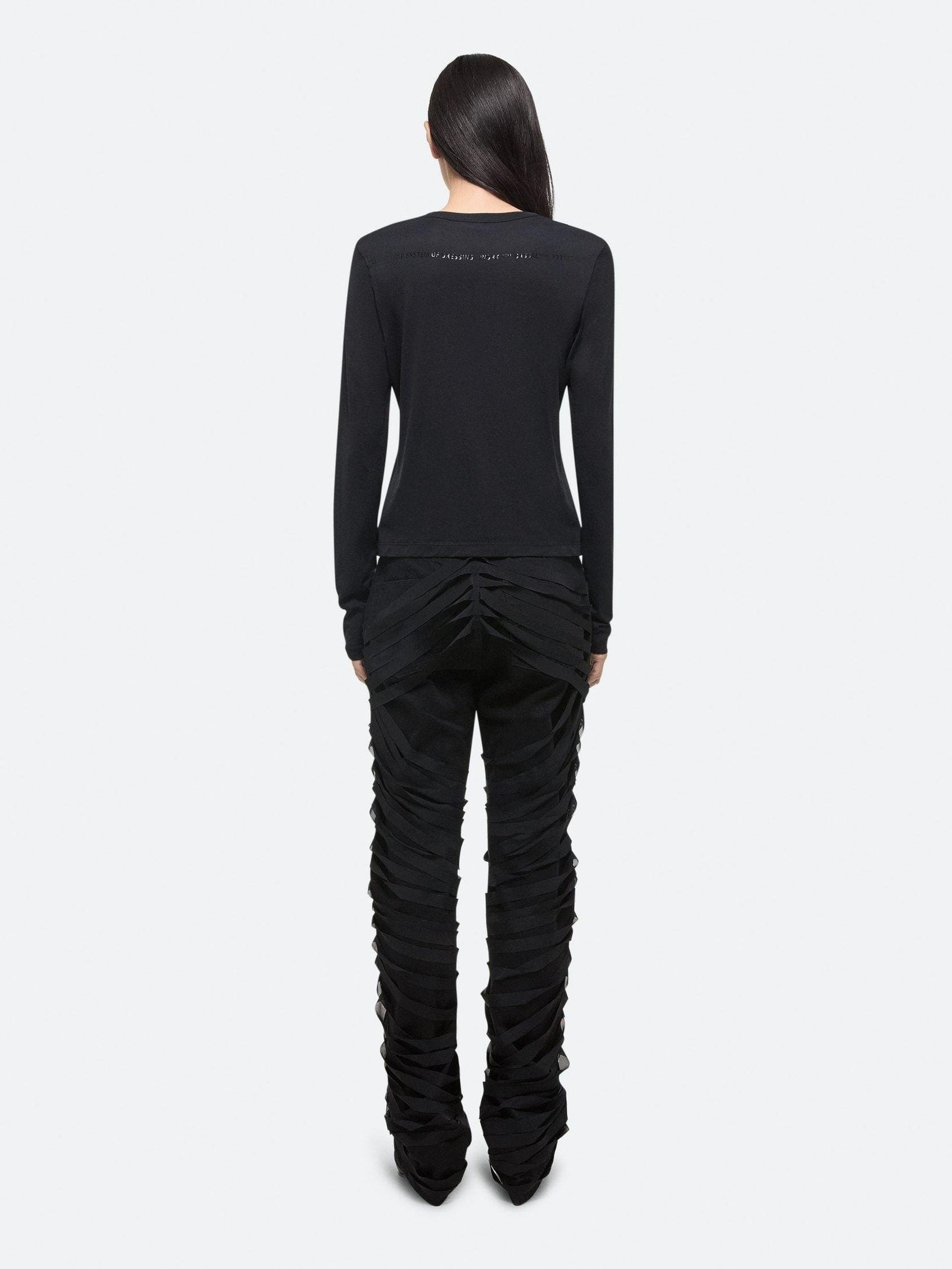 Long-sleeved slim logo tee