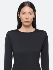 Long-sleeved slim logo tee