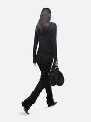 Long-sleeved slim logo tee