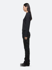 Long-sleeved slim logo tee