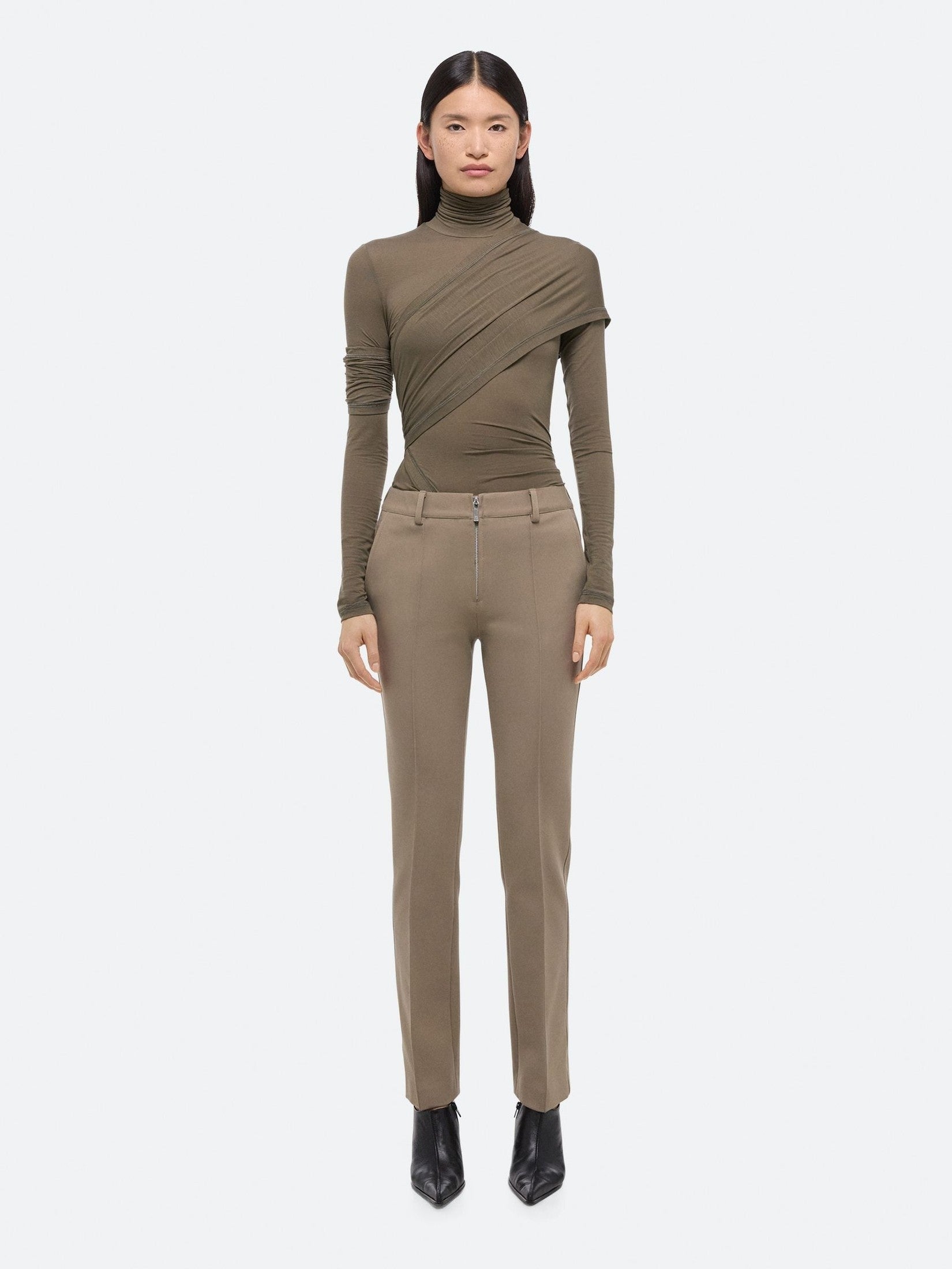 Slim zip pants